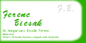 ferenc bicsak business card